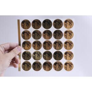 Vintage Foil, Children Kissing Gold, Sticker Sheet, Nostalgic, Collectibles,